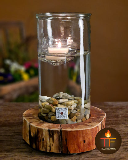 Schwimmflamme „Edelholz“